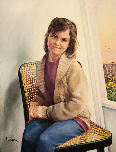 portrait of young girl seated